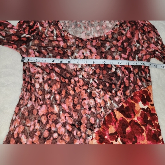 Simply Vera Vera Wang Pink and Brown Abstract Dress - Picture 3 of 8